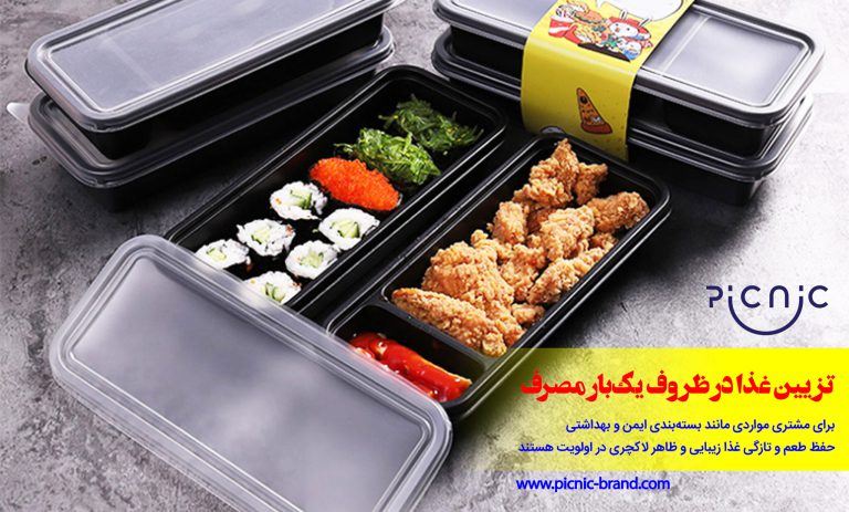 تزئین غذا در ظروف یکبار مصرف