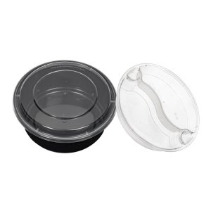 ظرف گرد مشکی درب دار