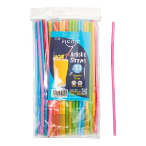 نی نوشیدنی یکبار مصرف مدل مارپیچ پیکنیک