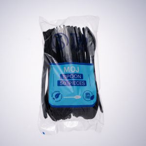 قاشق یکبار مصرف مشکی موج