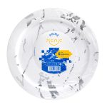 بشقاب الماس بزرگ ماربل سفید -نقره ای