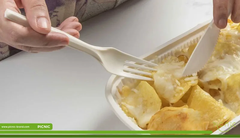 چنگال یکبار مصرف گیاهی